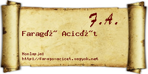 Faragó Acicét névjegykártya
